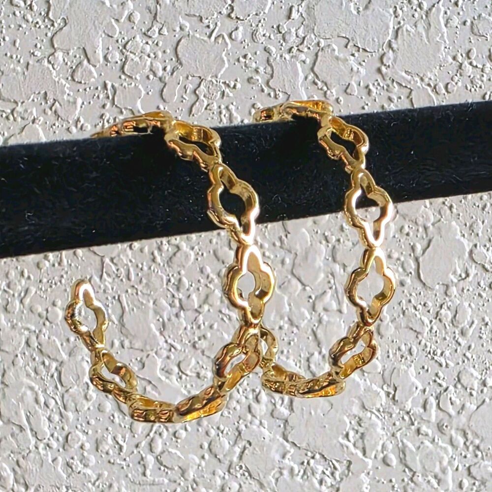 kendra scott earrings gold 1.5" hoops Logo